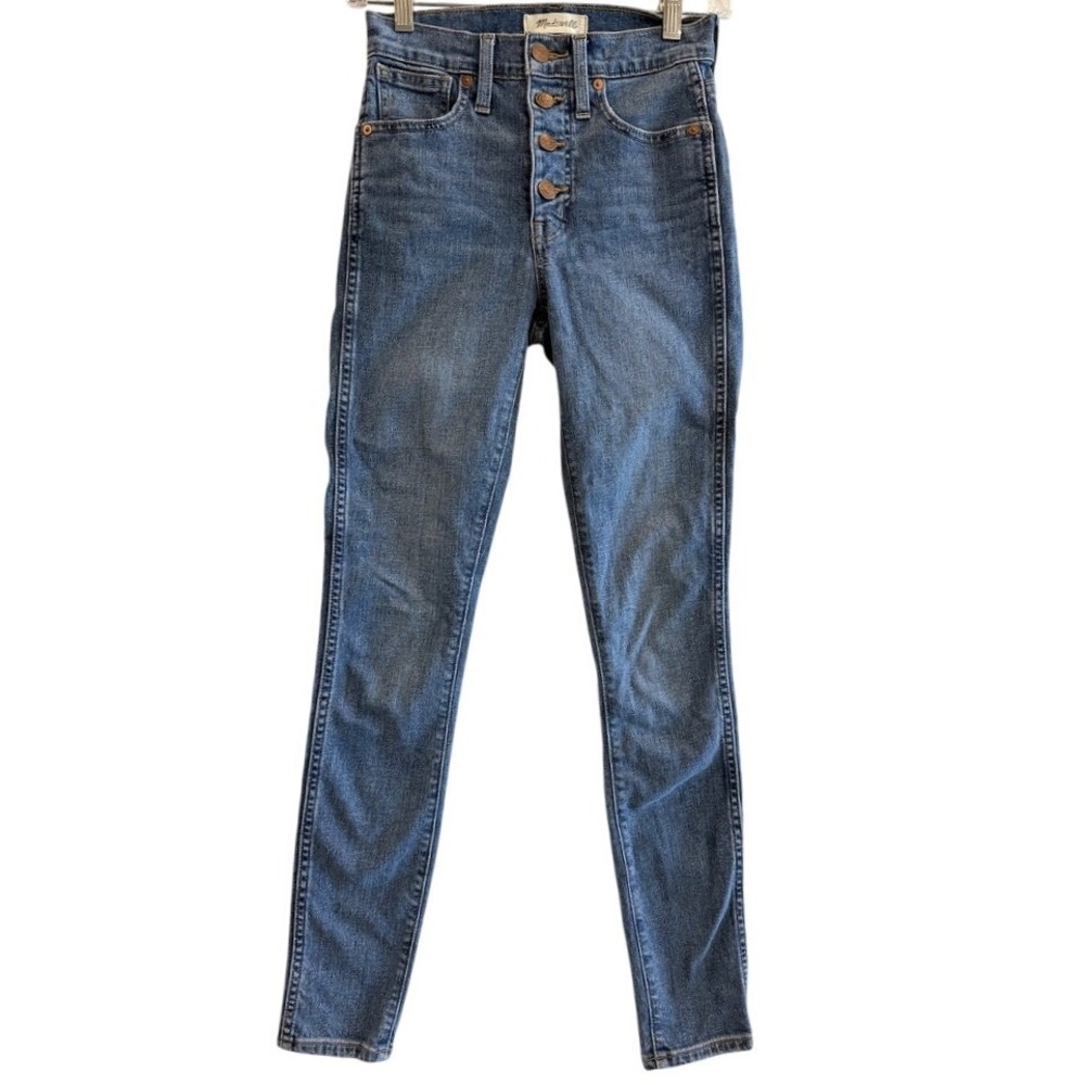 Madewell 10" High-Rise Skinny Jeans Womenโ 24 Blue Button Fly